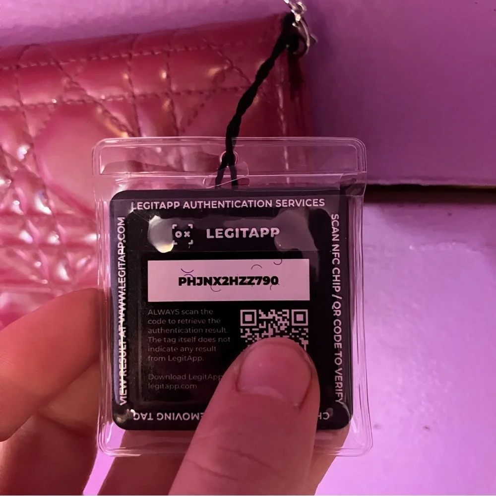 Christian Dior patent cannage lady Dior wallet on chain